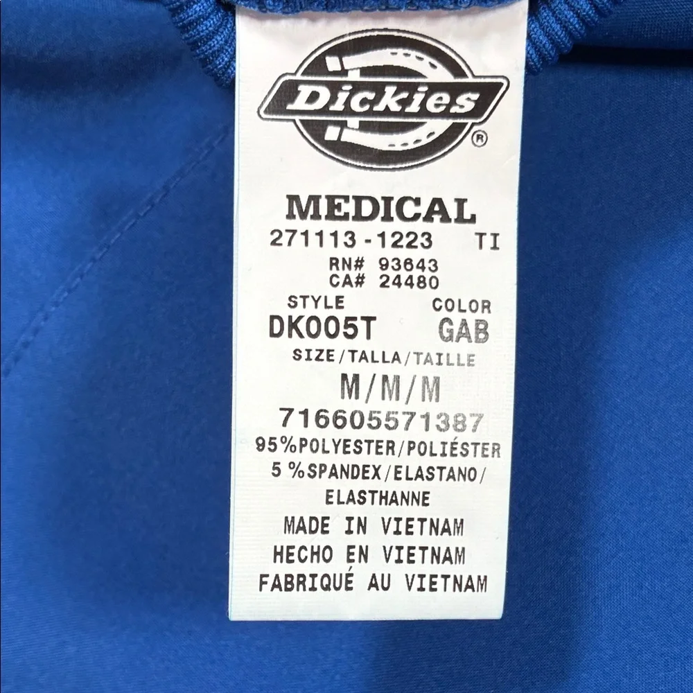 Dickies Blue V-Neck Scrub Top and Pants Set EDS Collection - Picture 11 of 11